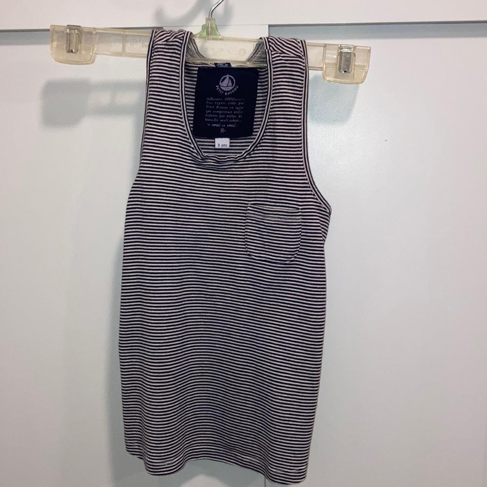 Kids blue and white top. Petit Bateau.